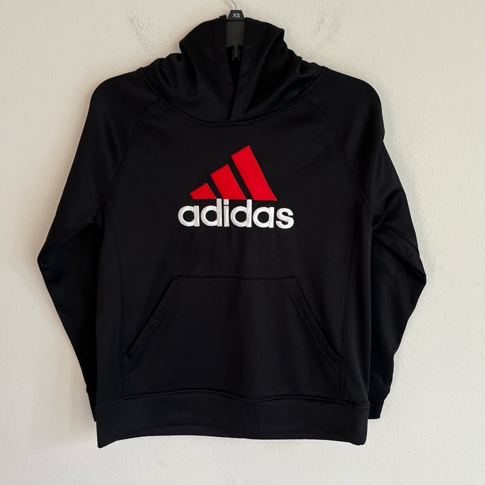 (TWO) Adidas Pullover Hoodie Boys Medium Black, Gray